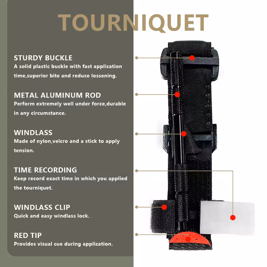 Blue/Red/Khaki Metal Cat Tourniquet Tactical Survival Outdoor Combat Turnstile Rotating First Aid Medical Emergency